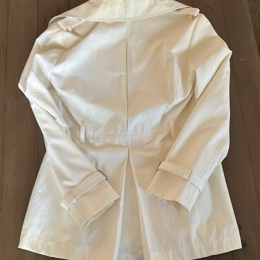 WHBM Off White Ivory Trench Coat - Picture 6 of 10